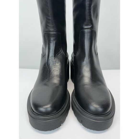 New Stuart Weitzman Soho Knee High Boot Black Leather Sz 7 - Picture 11 of 16